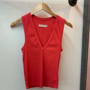 NWOT We The Free Bold Red V-Neck Tank Top